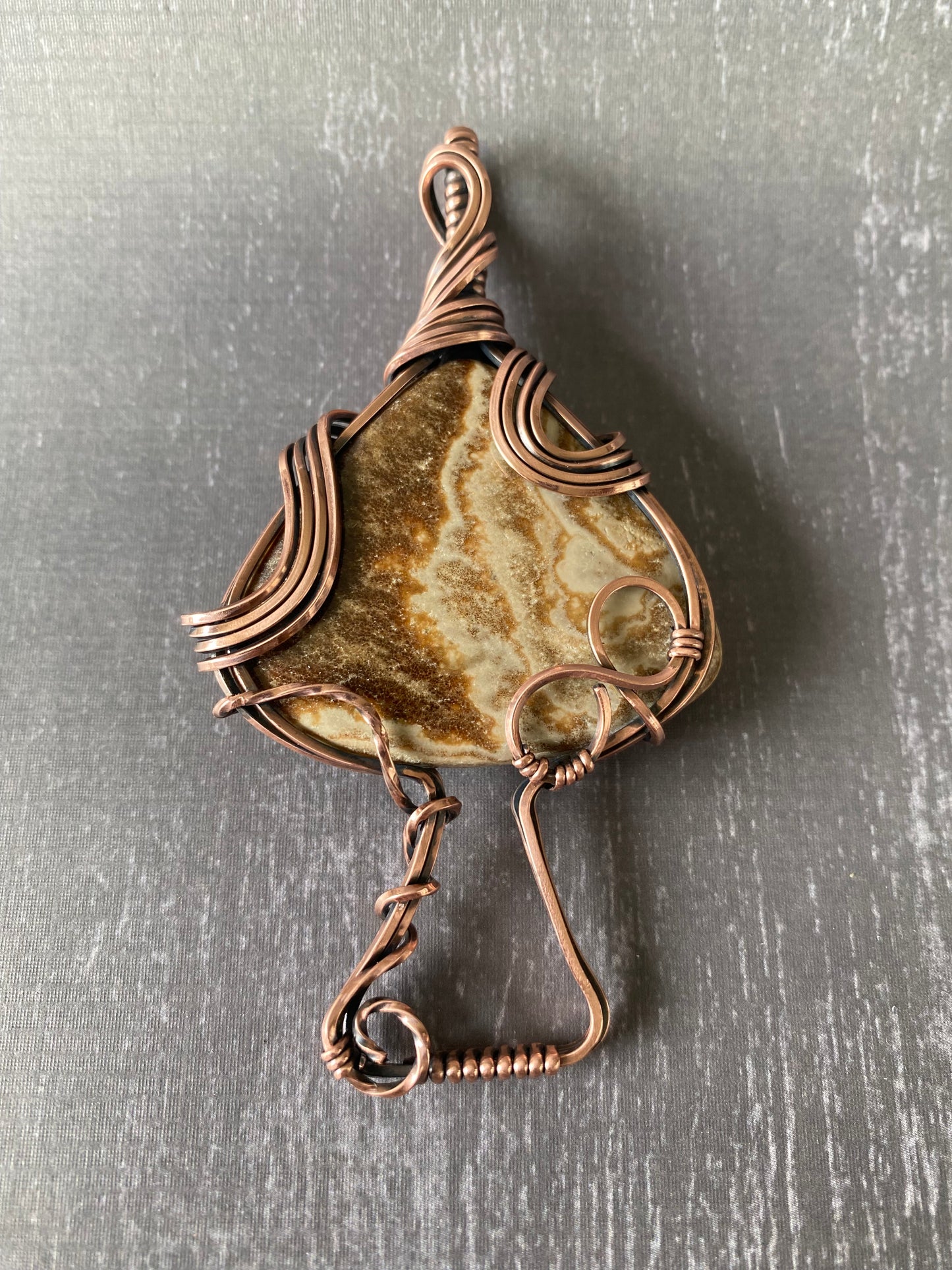 Copper and Gemstone mushroom pendants