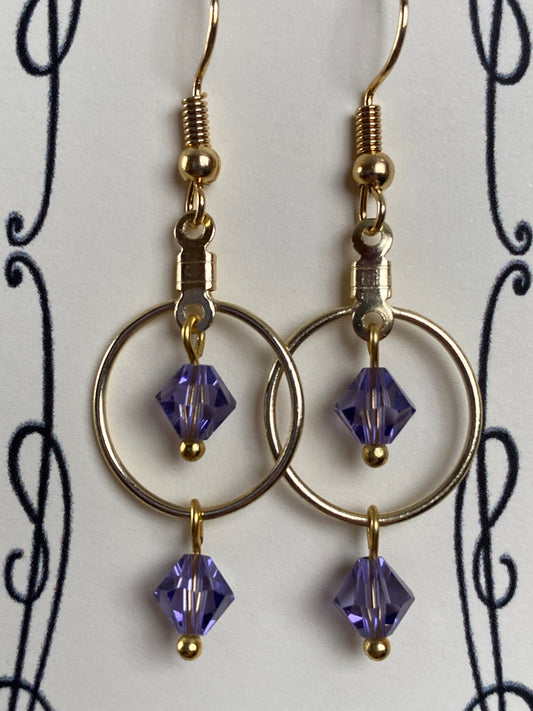 Birthstone crystal hoop earrings
