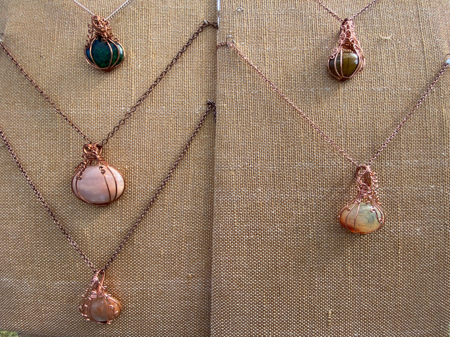 Pumpkin agate necklace