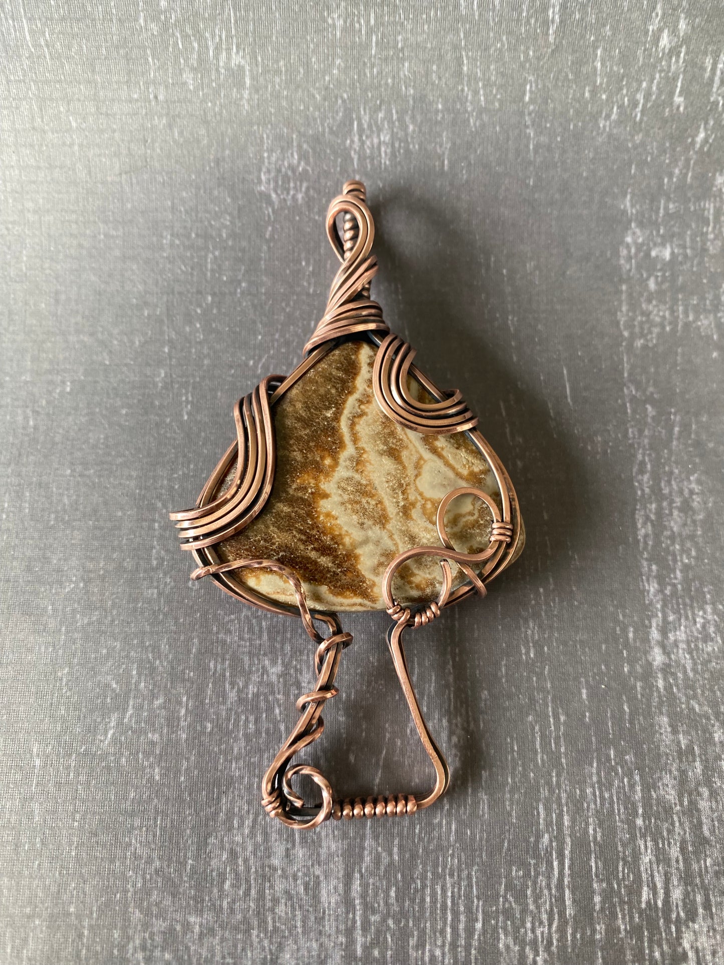 Copper and Gemstone mushroom pendants