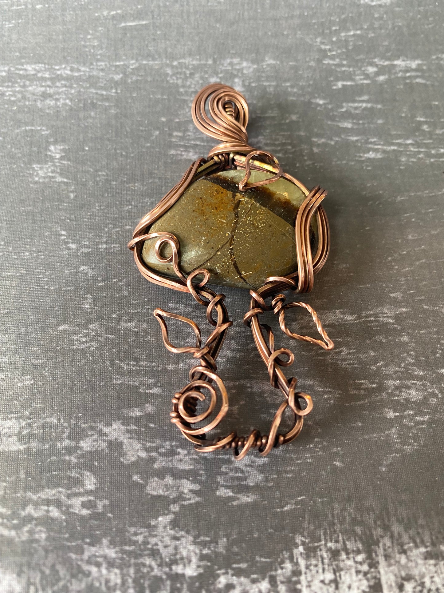 Copper and Gemstone mushroom pendants