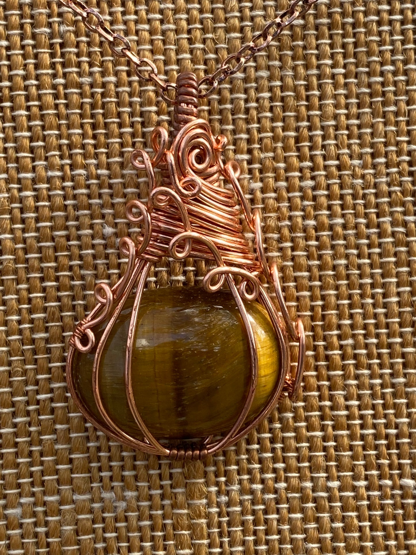 Tigers eye Pumpkin Necklace