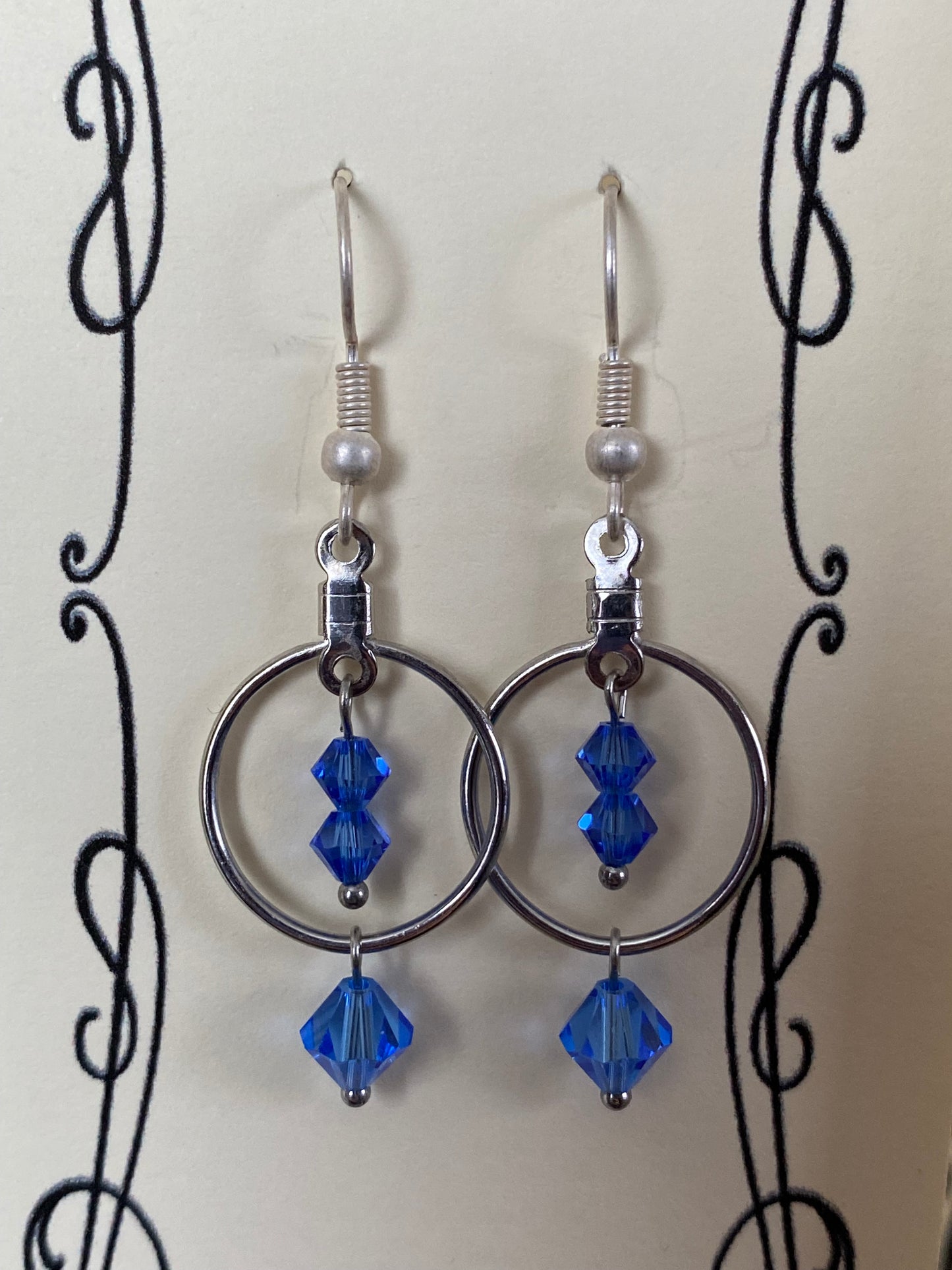 Birthstone crystal hoop earrings