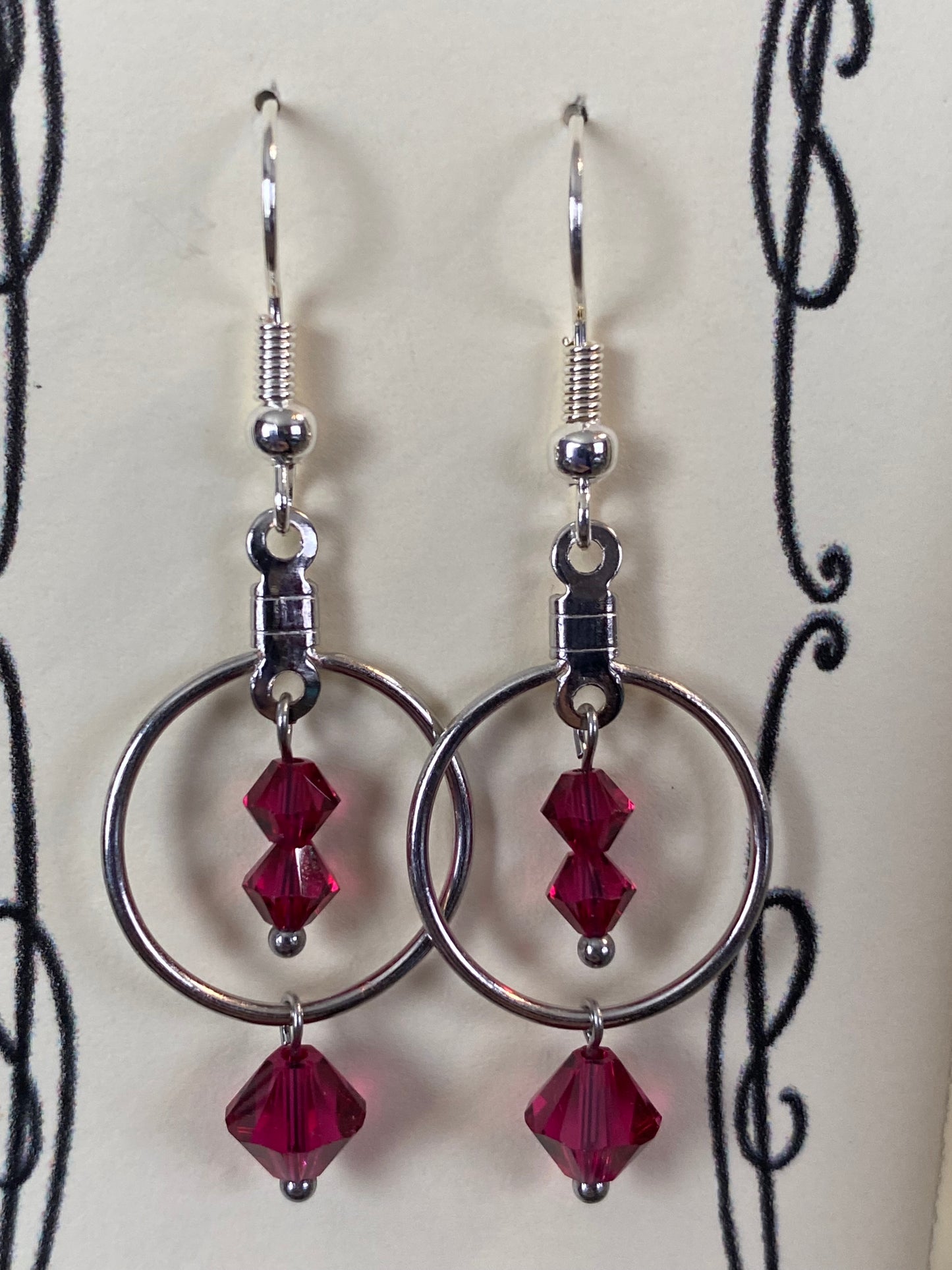 Birthstone crystal hoop earrings