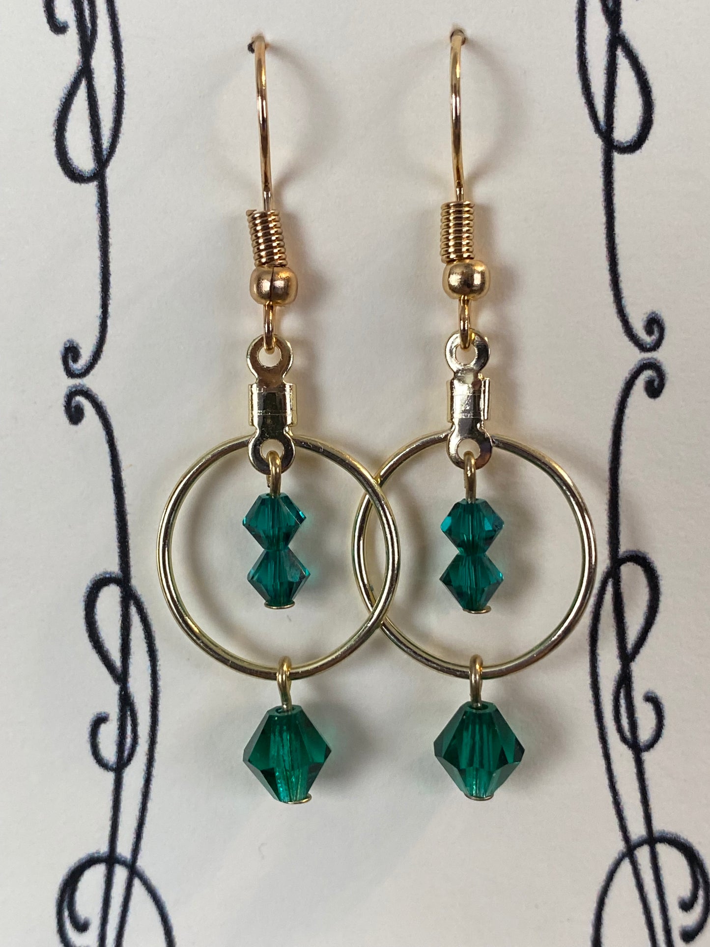 Birthstone crystal hoop earrings