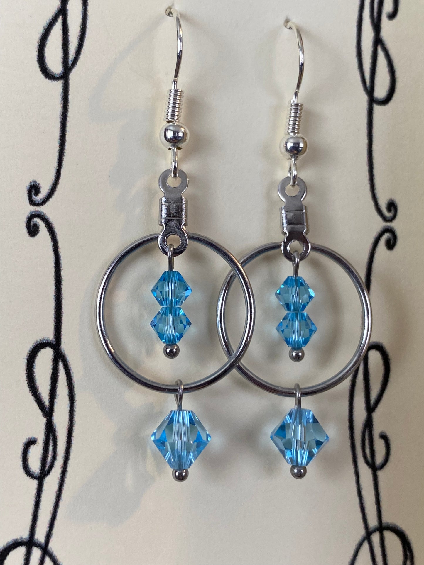 Birthstone crystal hoop earrings