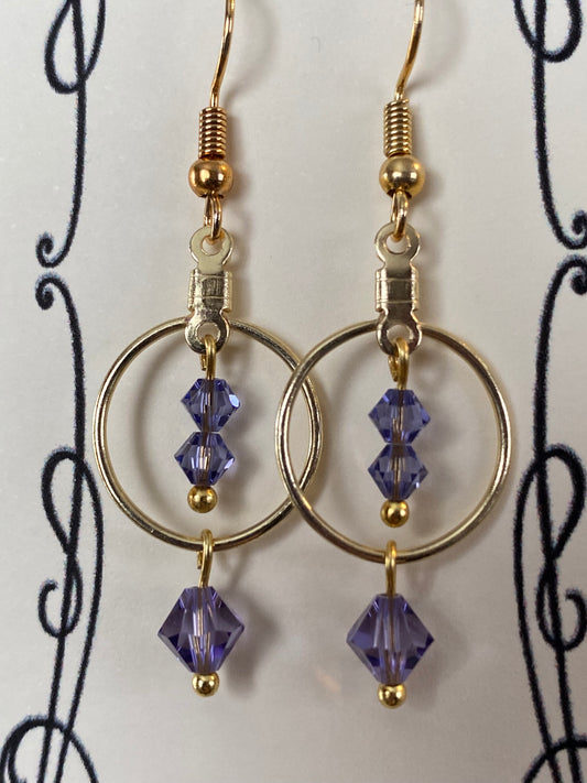 Birthstone crystal hoop earrings