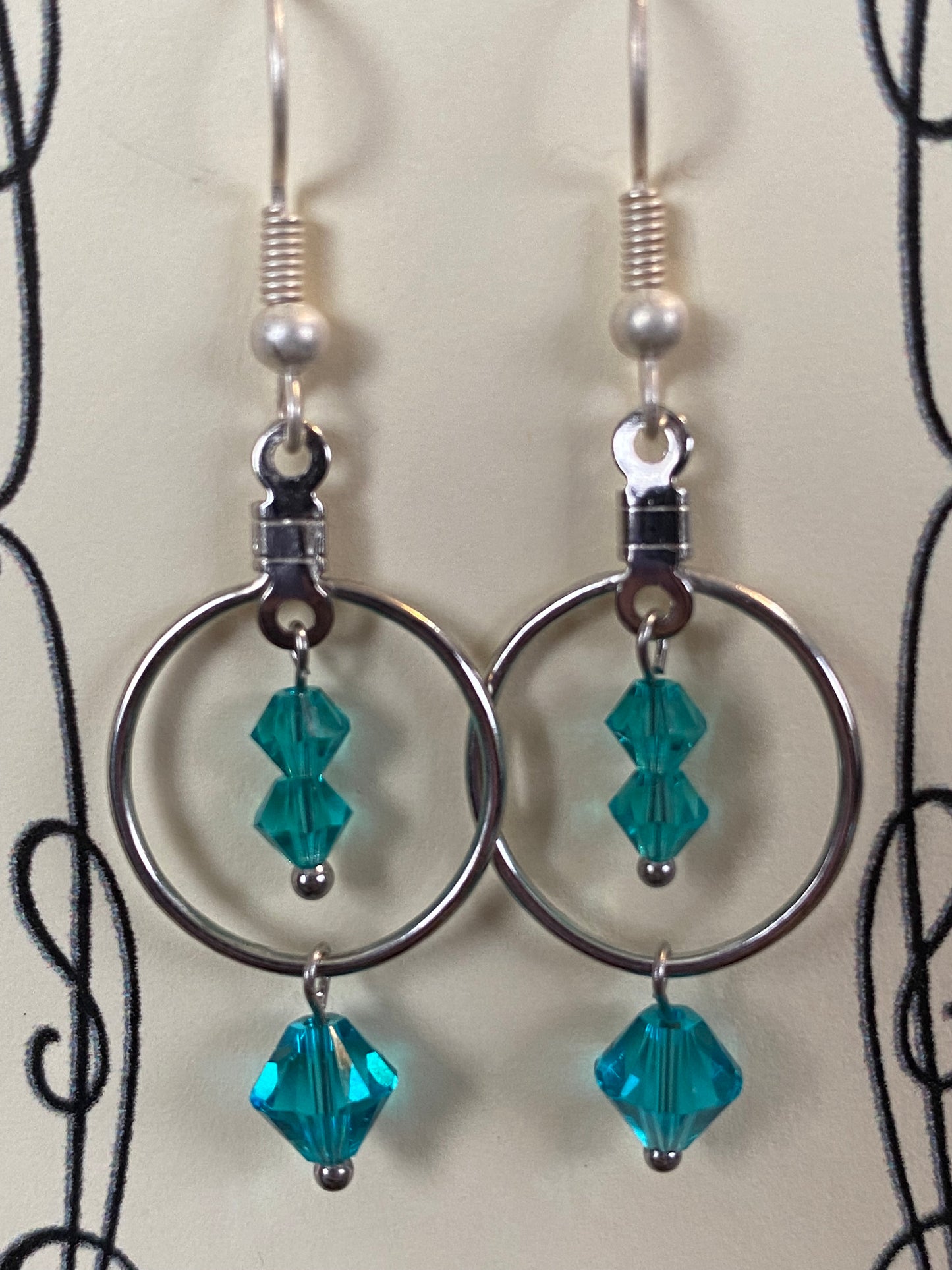 Birthstone crystal hoop earrings