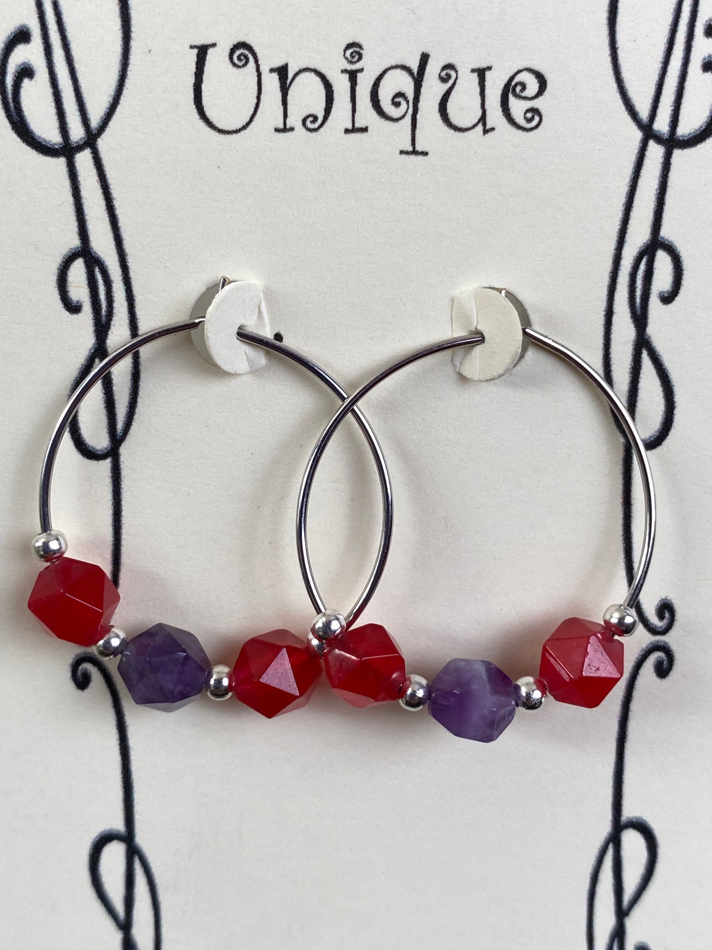 Gemstone Hoop Earrings