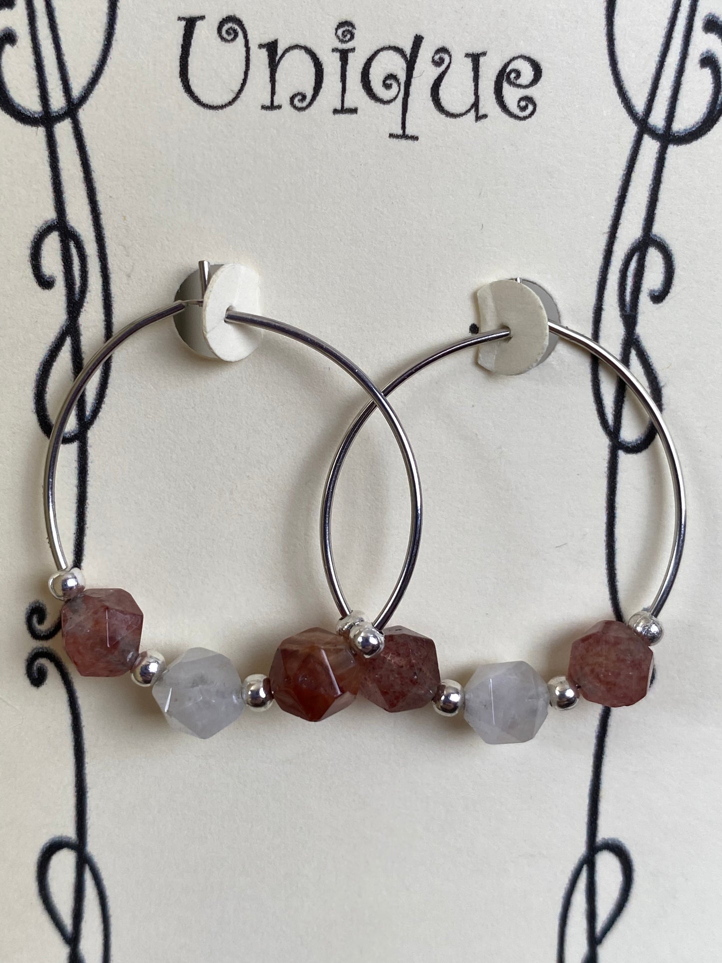 Gemstone Hoop Earrings