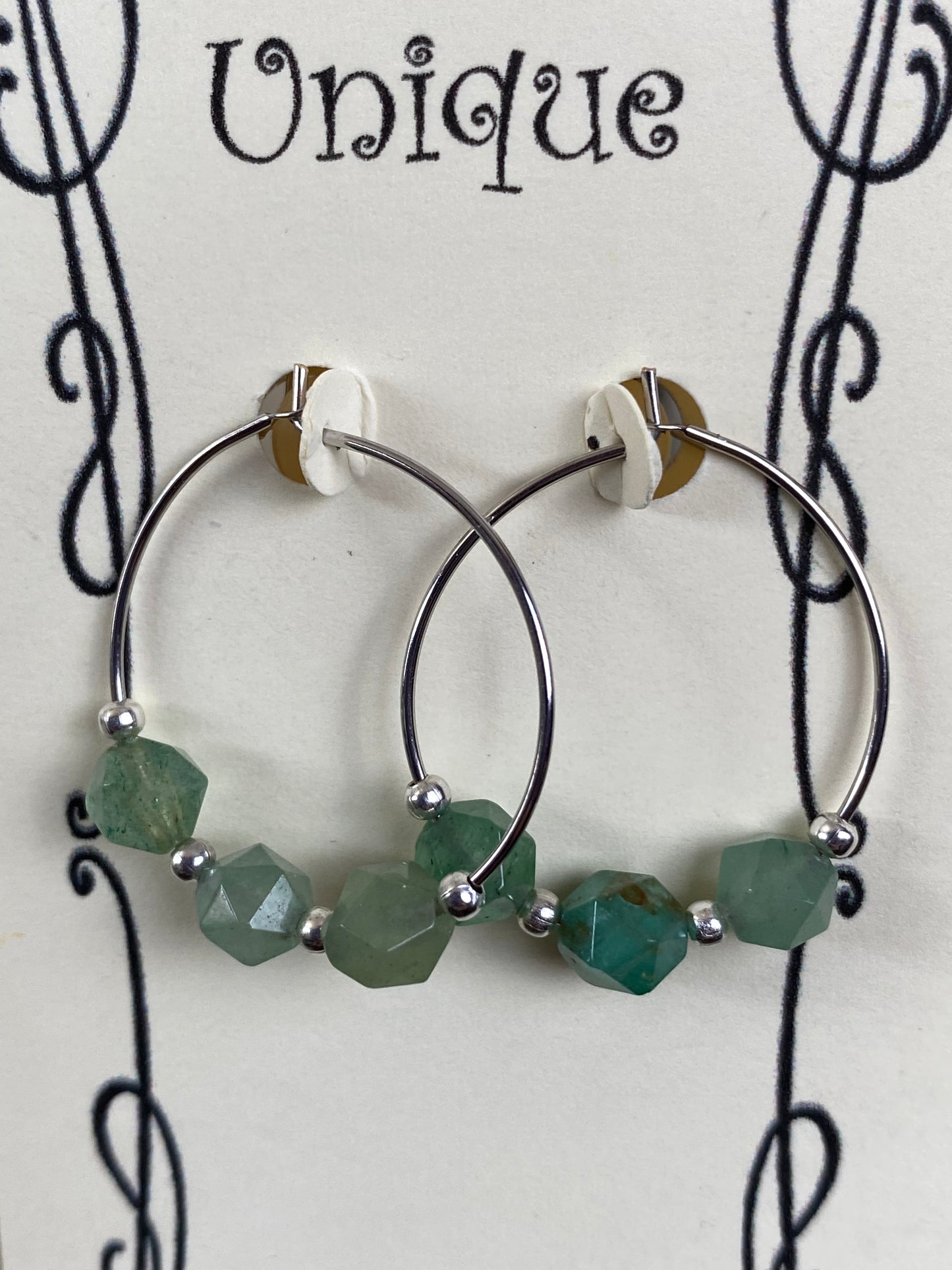 Gemstone Hoop Earrings