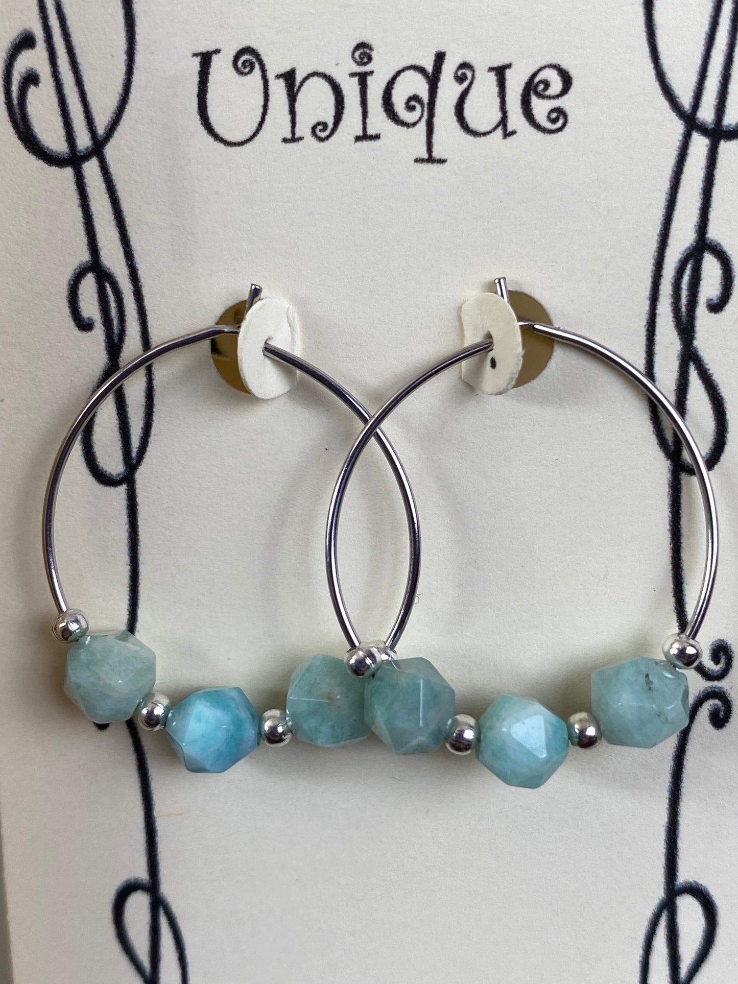 Gemstone Hoop Earrings