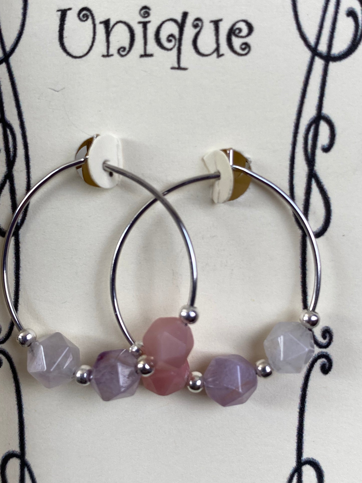 Gemstone Hoop Earrings