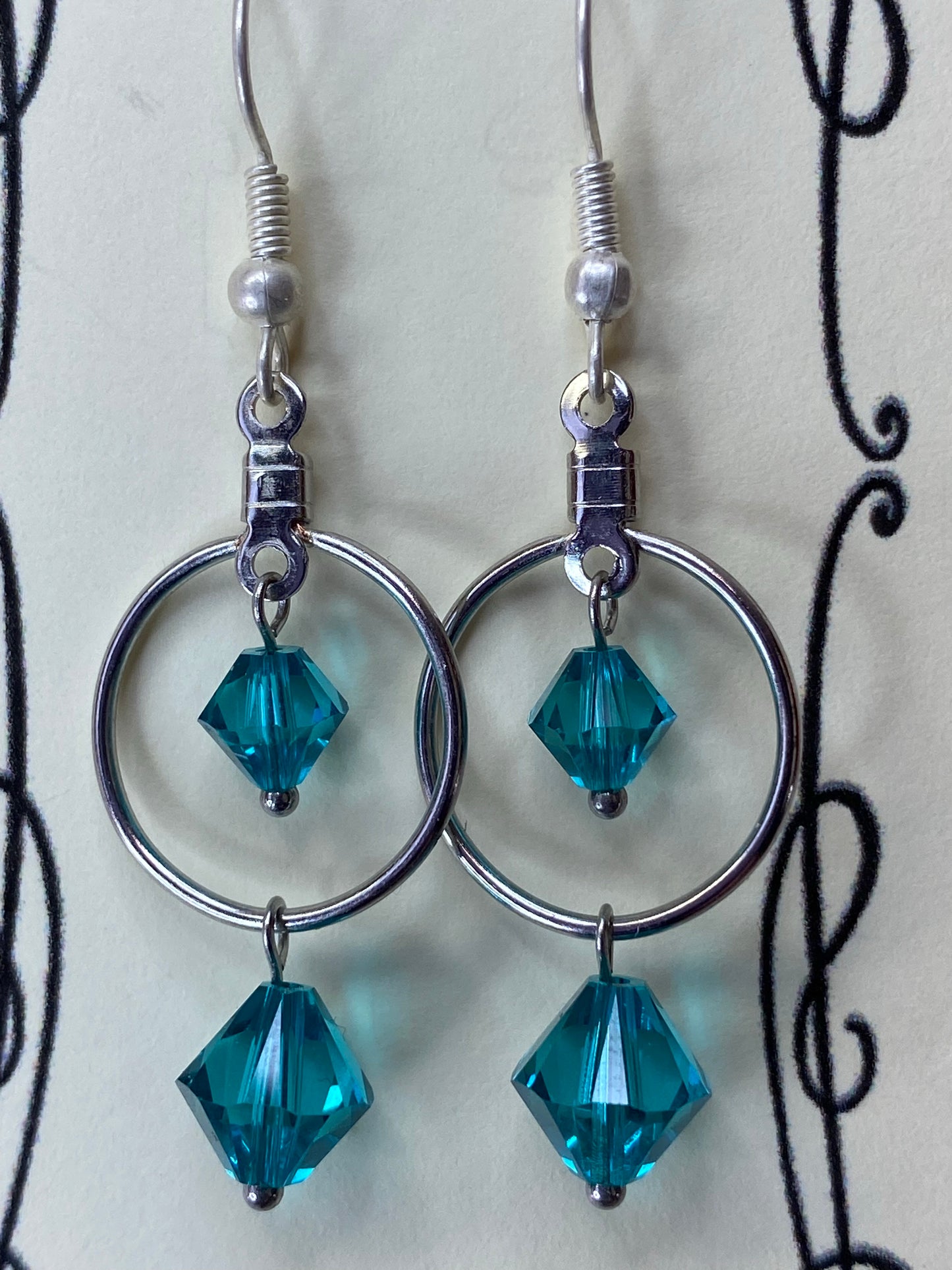 Birthstone crystal hoop earrings